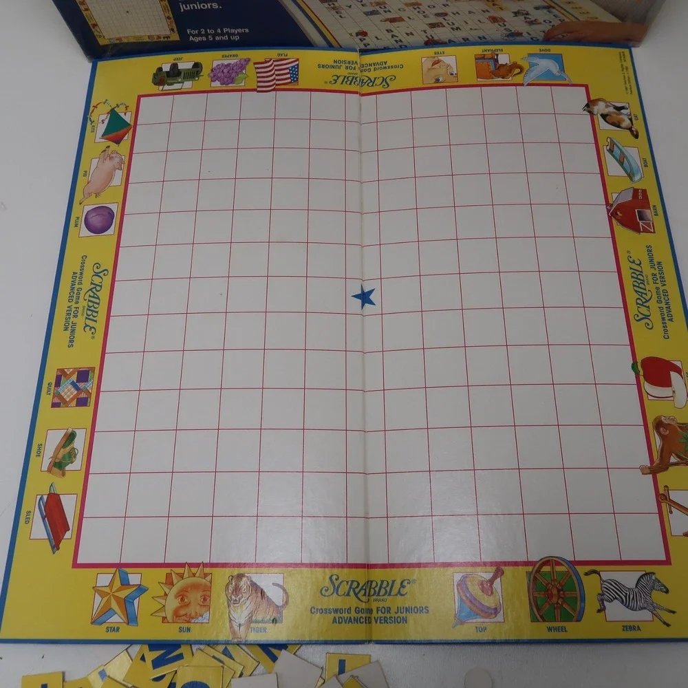 Vintage Scrabble Junior Crossword Game Milton Bradley 1989